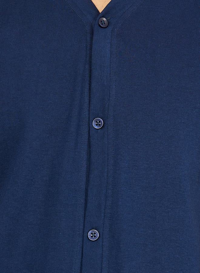 Styli Solid Knit Shirt & Shorts Nightwear Set - Image 3