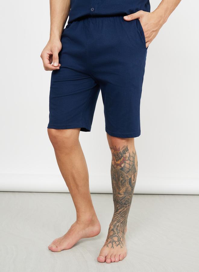 Styli Solid Knit Shirt & Shorts Nightwear Set - Image 4