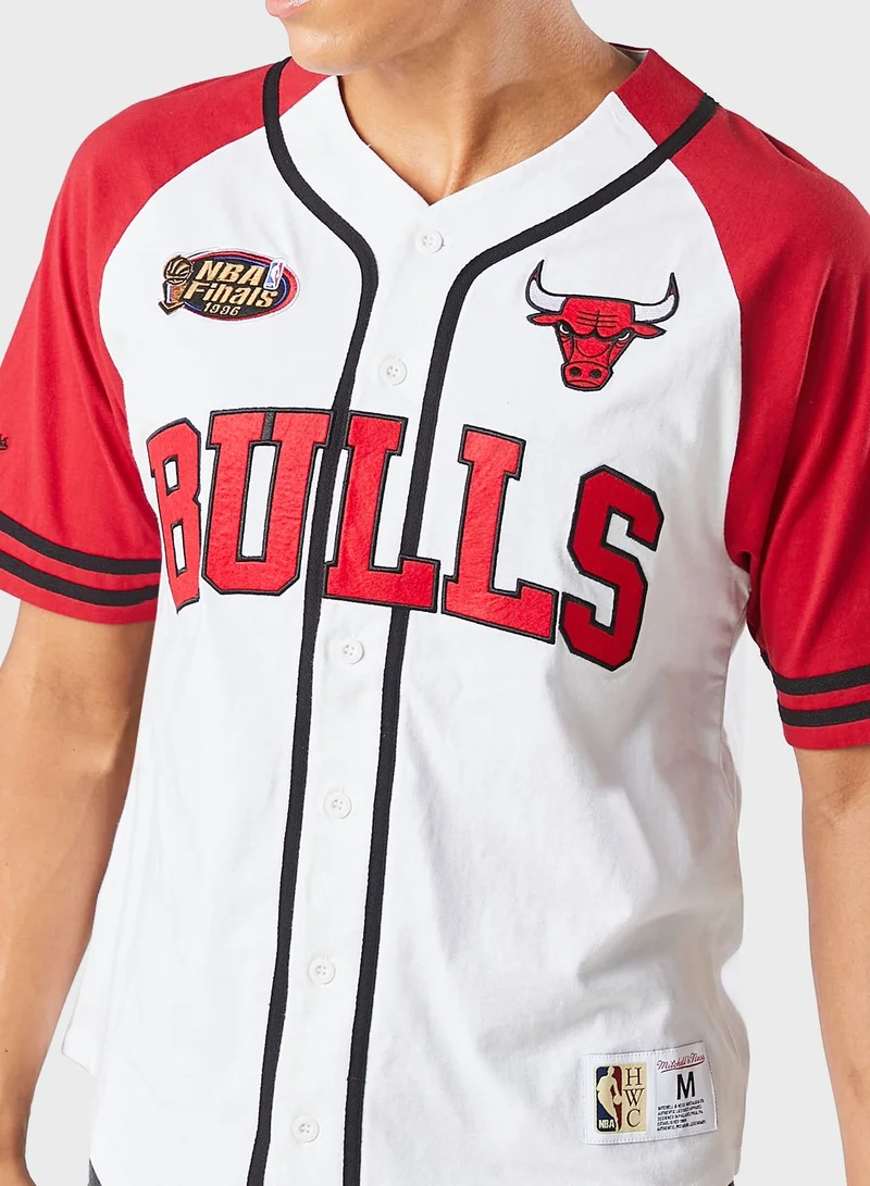 Mitchell & Ness Chicago Bulls Practice Day Button Front Jersey Shirt