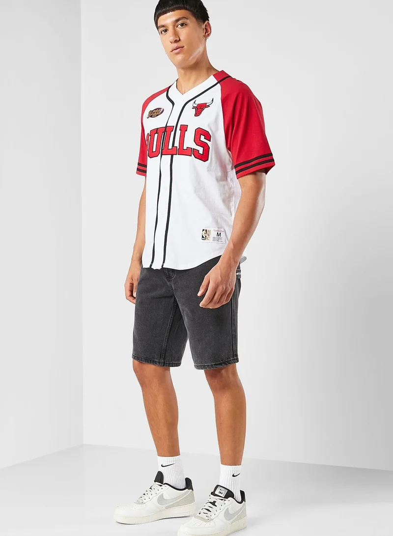 Mitchell & Ness Chicago Bulls Practice Day Button Front Jersey Shirt