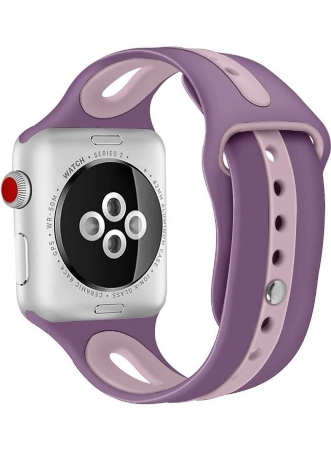 NIBEMINENT Replacement Watchband for Apple Watch Series 7/6/5/4/3/2/1/SE 42/44/45mm Light Purple/Light Pink - Image 1