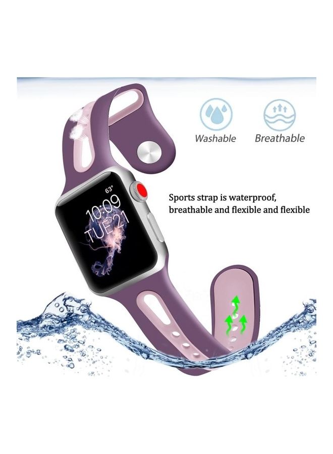 NIBEMINENT Replacement Watchband for Apple Watch Series 7/6/5/4/3/2/1/SE 42/44/45mm Light Purple/Light Pink - Image 5