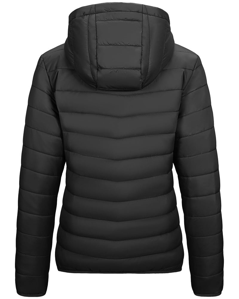 Outdoor Ventures Women's Packable Lightweight Full-Zip Puffer Jacket with Hood Quilted Winter Coat - Image 4