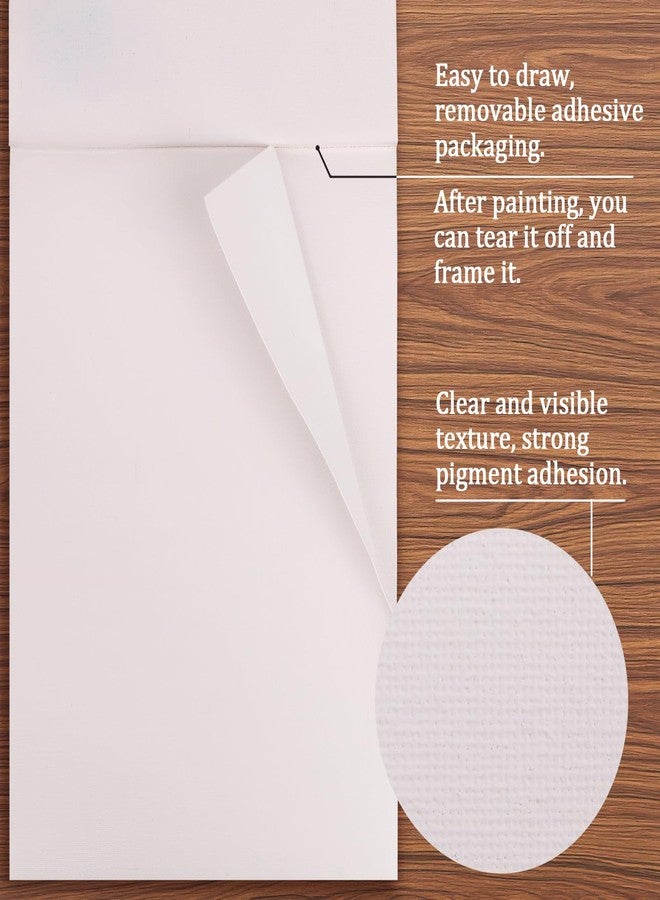 YOLCAR Canvas Pad for Painting, 11.69"x8.66" Pure Cotton Canvas, 10 Sheets Flexible Canvas with Tearable Glue Binding for Oil and Acrylic Art, White Canvas for Outdoor Sketching, Studio Art - Image 2