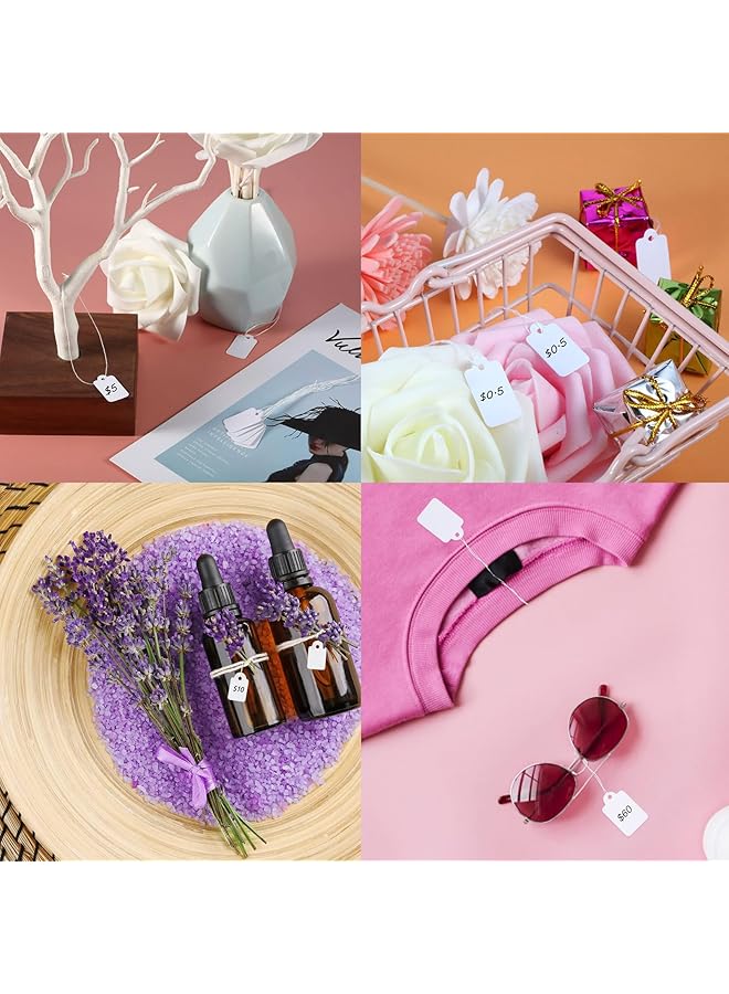 إيروريكس 300 قطعة من علامات عرض الأسعار الصغيرة البيضاء مع خيط مرفق للمجوهرات، علامة تعليق قابلة للكتابة عليها، علامات عرض البضائع، علامة عرض المجوهرات، علامة بيع الملابس بالتجزئة، هدية 1.38 بوصة × 0.87 بوصة - Image 4