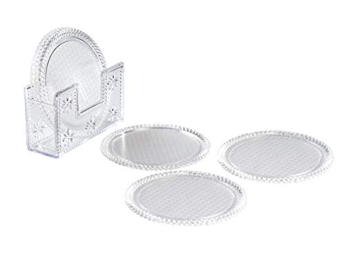 aaKaR Plastic - Tea Style (Clear) - Coaster With Stand - Set Of 6 - Image 3