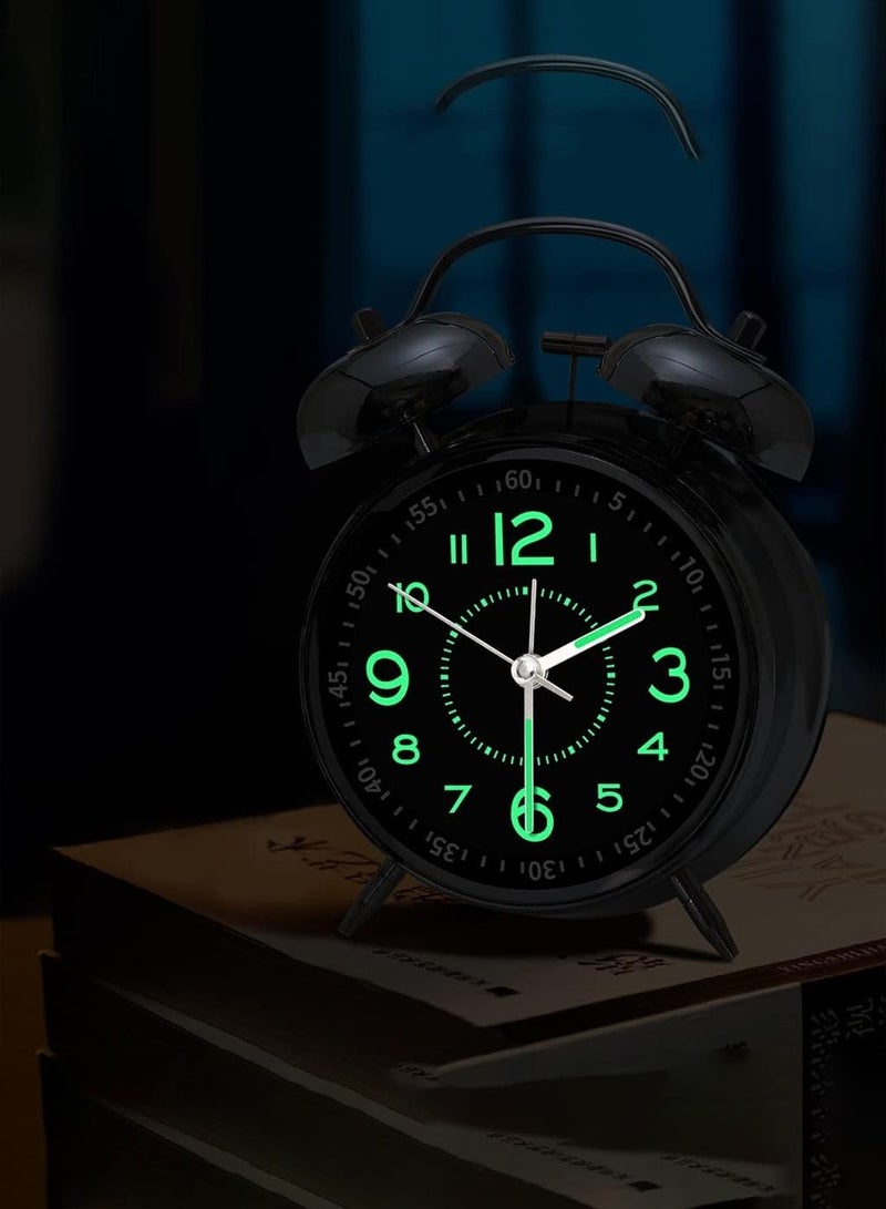 Loud Alarm Clock for Heavy Sleepers Adults, 4.5 Inch Silent Non-Ticking Quartz with Backlight, Luminous dial, Alarm Clocks for Bedrooms Bedside  - Image 2