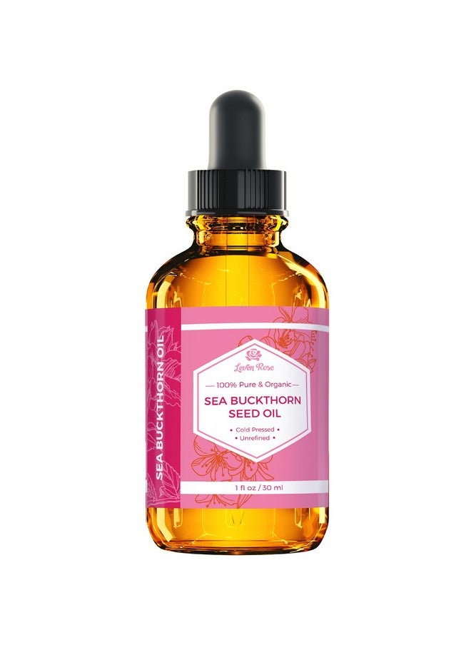 Leven Rose Sea Buckthorn Seed Oil, 100% Pure Unrefined Cold Pressed Anti Aging Acne Treatment For Hair Skin And Nails (1 Oz)  - Image 2