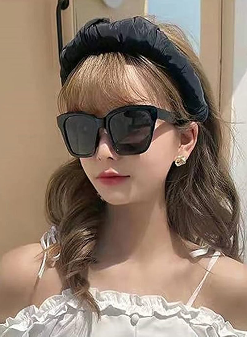 قبعة شمس، قبعات الشمس للنساء، قبعة شمسية نسائية واقية من الشمس بدرجة UPF50+، قبعة شمسية واقية من الشمس فوق البنفسجية، مقاس قابل للتعديل، قبعة شمسية للوجه مغطاة ومخصصة للأنشطة الخارجية، أسود - Image 4