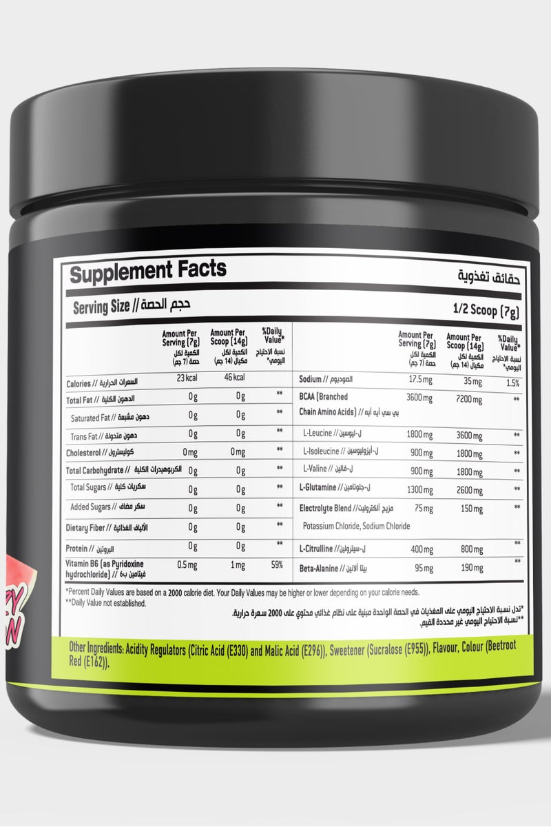 Laperva Triple BCAA Crazy Watermelon Pure Branched Chain Amino Acid With Zero Fat, Zero Carbs and Zero Sugar BCAA 30 Servings  - Image 3
