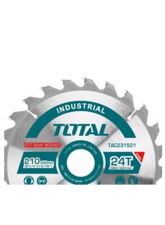 TOTAL TCT Saw Blade – Tungsten Carbide-Tipped Circular Blade for Wood, Plywood, MDF, Plastic, and Precision Cutting in Carpentry, Construction, and DIY Projects - Image 2