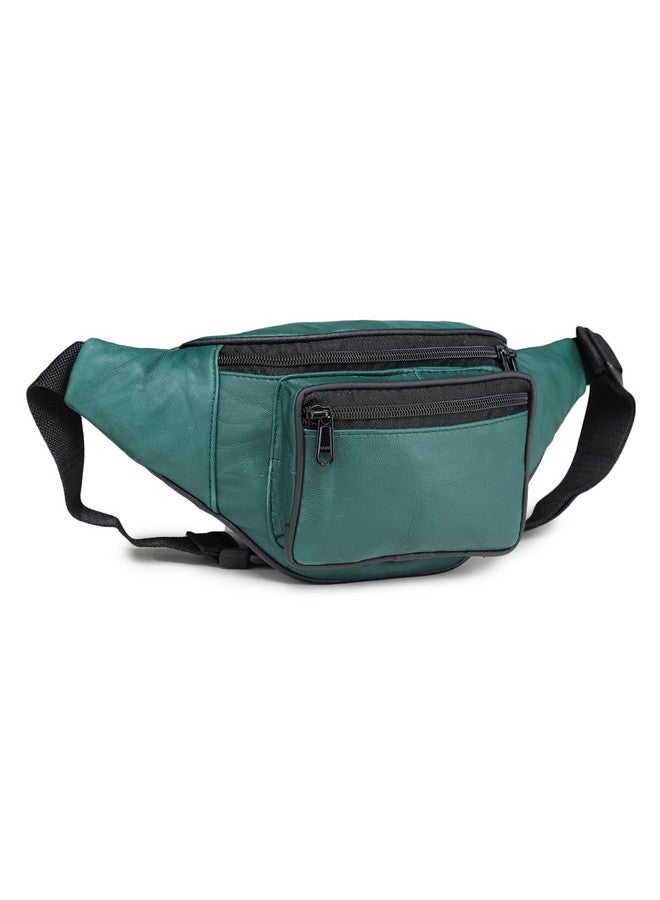 K London Leather Men Women Waist Bag Fanny Bag Travel Pouch Passport Holder | Travel Friendly | Handcrafted - Durable Multiple Credit/Debit Card Slots_ (11700_Green) - Image 2