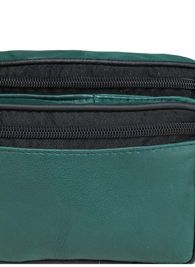 K London Leather Men Women Waist Bag Fanny Bag Travel Pouch Passport Holder | Travel Friendly | Handcrafted - Durable Multiple Credit/Debit Card Slots_ (11700_Green) - Image 5