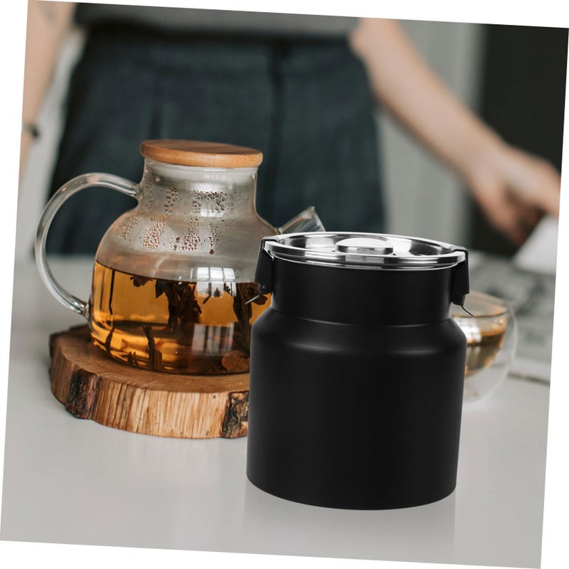 Multicolor Stainless Steel Milk Jug with Lid for Kitchen Storage Rice Cereal Outdoor Use - Image 3