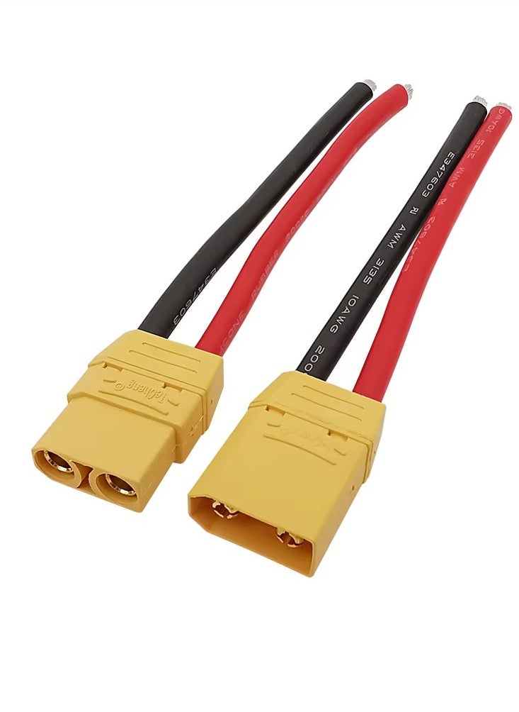 KNP KNP XT90 Connector with Cable Male/Female is a heavy duty connector designed for high current applications offering secure and stable power transmission.  - Image 1