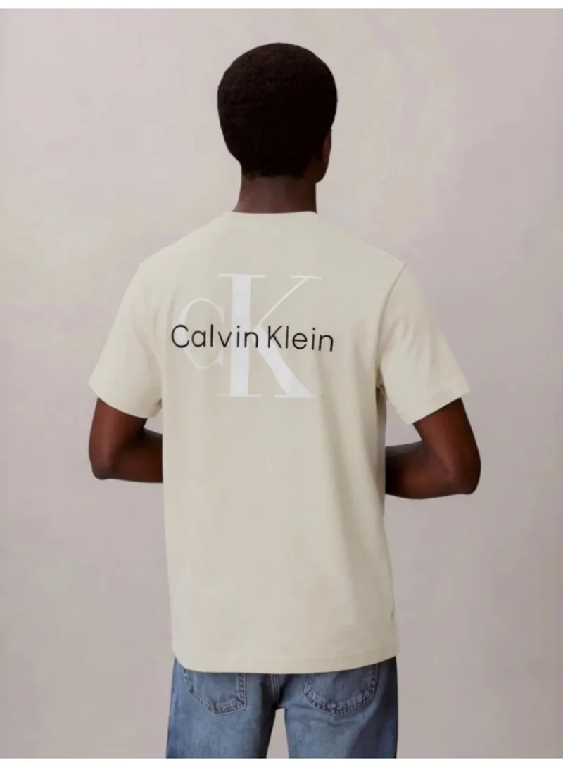 Calvin Klein Jeans Oatmeal Back Graphic T-Shirt for Men | Best Price UAE
