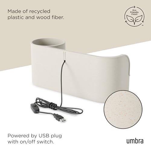 Umbra Stream Tabletop Water Fountain with Planter or Stationery Slot, Humidifies Air and Improves Air Quality, Sand - Image 5