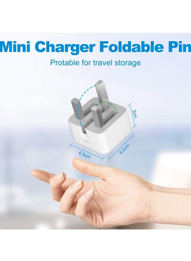 20W Foldable Fast Charging Wall Adapter Compatible with iPhone 12 Pro Max/11 Pro Max/SE, iPad