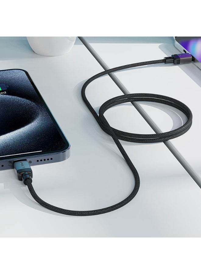 أسيفاست كابل شحن وبيانات C9-03 USB-C إلى USB-C، توصيل طاقة عالي السرعة 60 واط، شحن سريع، طول 1.2 متر، تصميم مضفر من النايلون - أسود - Image 2