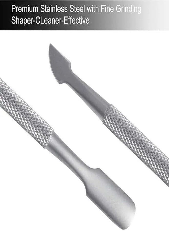 PEACORA Professional Cuticle Cutter and Pusher Set, Silver, Nail Art Tool - Image 4