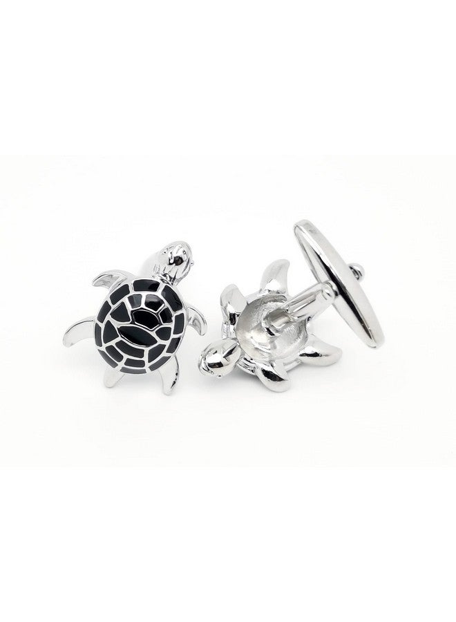 Jonwo Men'S Cuff Links For French Black Turtle Tuxedo Shirt Stainless Brass Metal Shirt Buttons Cufflinks Anniversary In Gift Box - Image 5