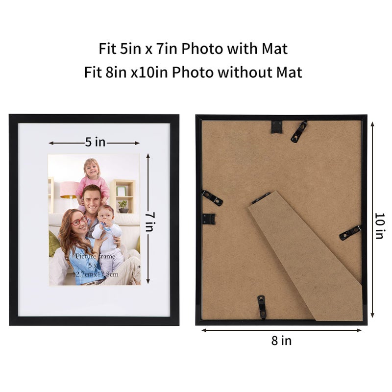جيفت جاردن مجموعة إطار صورة 8x10 GiftGarden Black 8x10 مجموعة من 10 × 7 صورة مع حصيرة أو 8x10 Photo بدون إطارات Menti Multi لعرض معرض الجدار. - Image 2