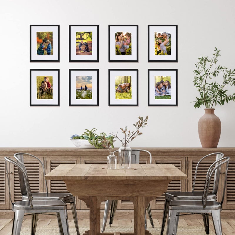 جيفت جاردن مجموعة إطار صورة 8x10 GiftGarden Black 8x10 مجموعة من 10 × 7 صورة مع حصيرة أو 8x10 Photo بدون إطارات Menti Multi لعرض معرض الجدار. - Image 4