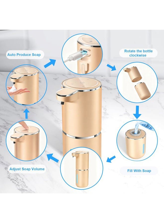 Sylfu Automatic Foaming Soap Dispenser - Hand Free Pump Touchless Soap Dispenser USB Rechargeable Dispenser with 380ml, 4levels Adjustable Dispenser for Bathroom Kitchen - Image 5