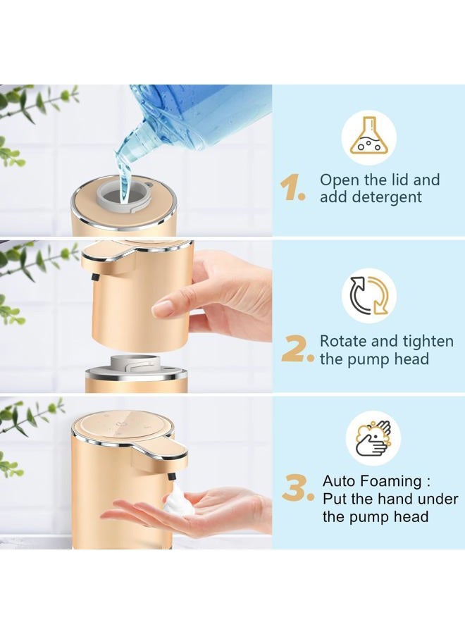 Sylfu Automatic Foaming Soap Dispenser - Hand Free Pump Touchless Soap Dispenser USB Rechargeable Dispenser with 380ml, 4levels Adjustable Dispenser for Bathroom Kitchen - Image 4