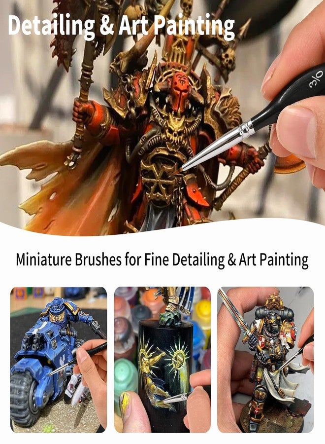 GETHPEN Extreme Detail Paint Brush Set, 15pcs Miniature & Micro Brushes for Fine Detailing, Acrylic, Watercolor, Oil, Models, Paint by Numbers, Rock Painting, Craft - Image 5