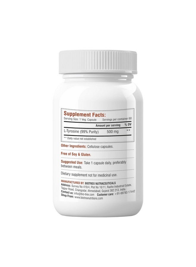Biotrex Nutraceuticals L-Tyrosine 500mg - 60 Capsules - Image 2