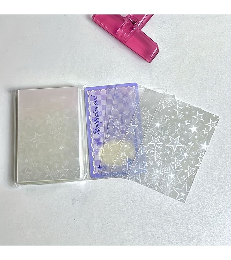 50 Pack Snowflake Plastic Badge Inserts 58x89mm Flat Card Film for 3 Inch Albums Durable Protective Small Card Cases - Image 5