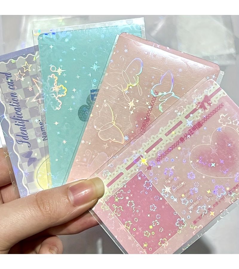 50 Pack Snowflake Plastic Badge Inserts 58x89mm Flat Card Film for 3 Inch Albums Durable Protective Small Card Cases - Image 2
