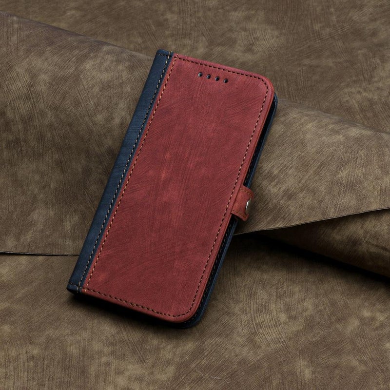 BURAQ Case Cover For vivo V21e 4G / Y73 2021 Side Buckle Double Fold Hand Strap Leather Phone Case(Red) - Image 2