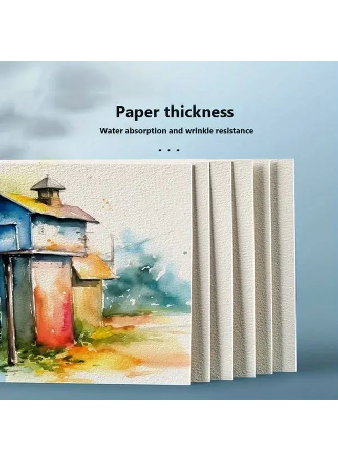 ورق مائي أبيض 50 قطعة بطاقات بريدية ورق فني متوسط الحبيبات للرسم والتلوين - Image 3