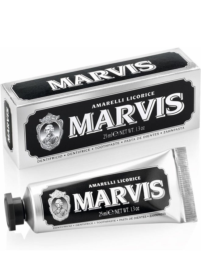 Marvis - Marvis Amarelli Licorice Mint Toothpaste 25ml - Unique Flavor with Fresh Mint and Licorice - Image 1