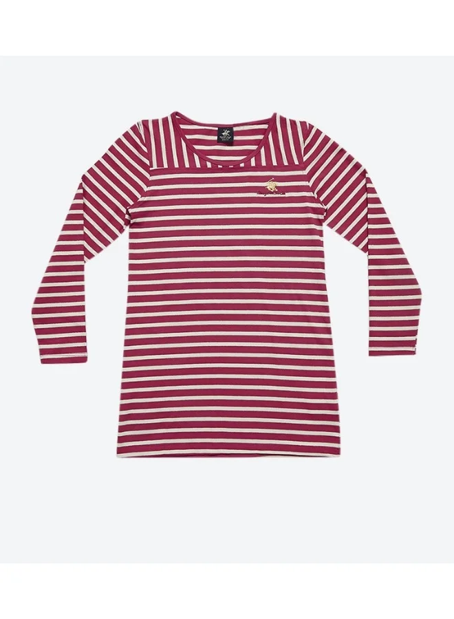 Beverly Hills Polo Club Striped Long Sleeves T-Shirt Dress