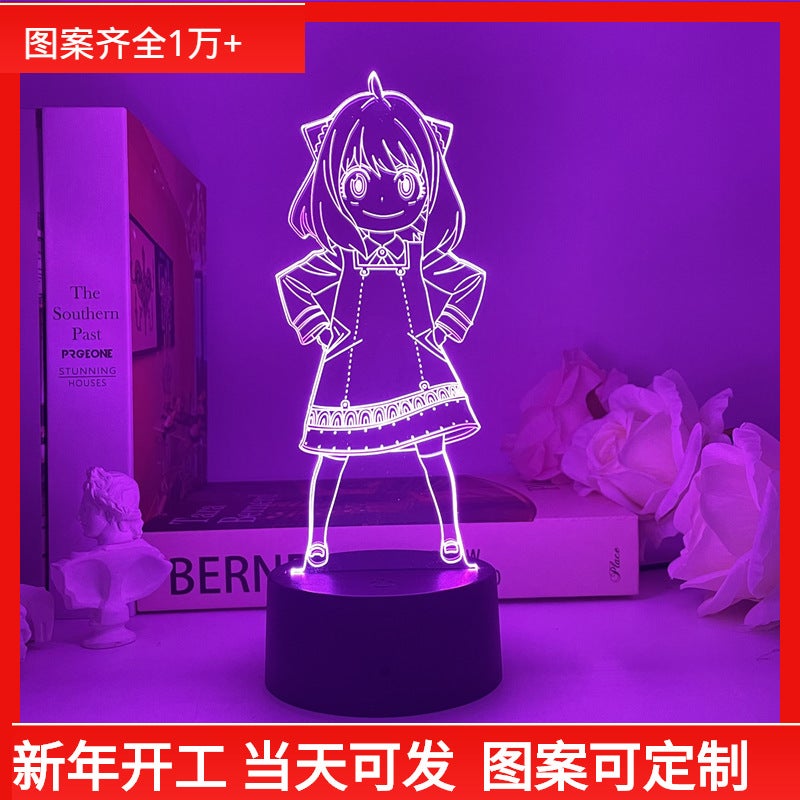 Spy Fanjia Ania Ania Animation Handset Surrounding Landscape Decoration Seven-Color 3D Nightlight - Image 2