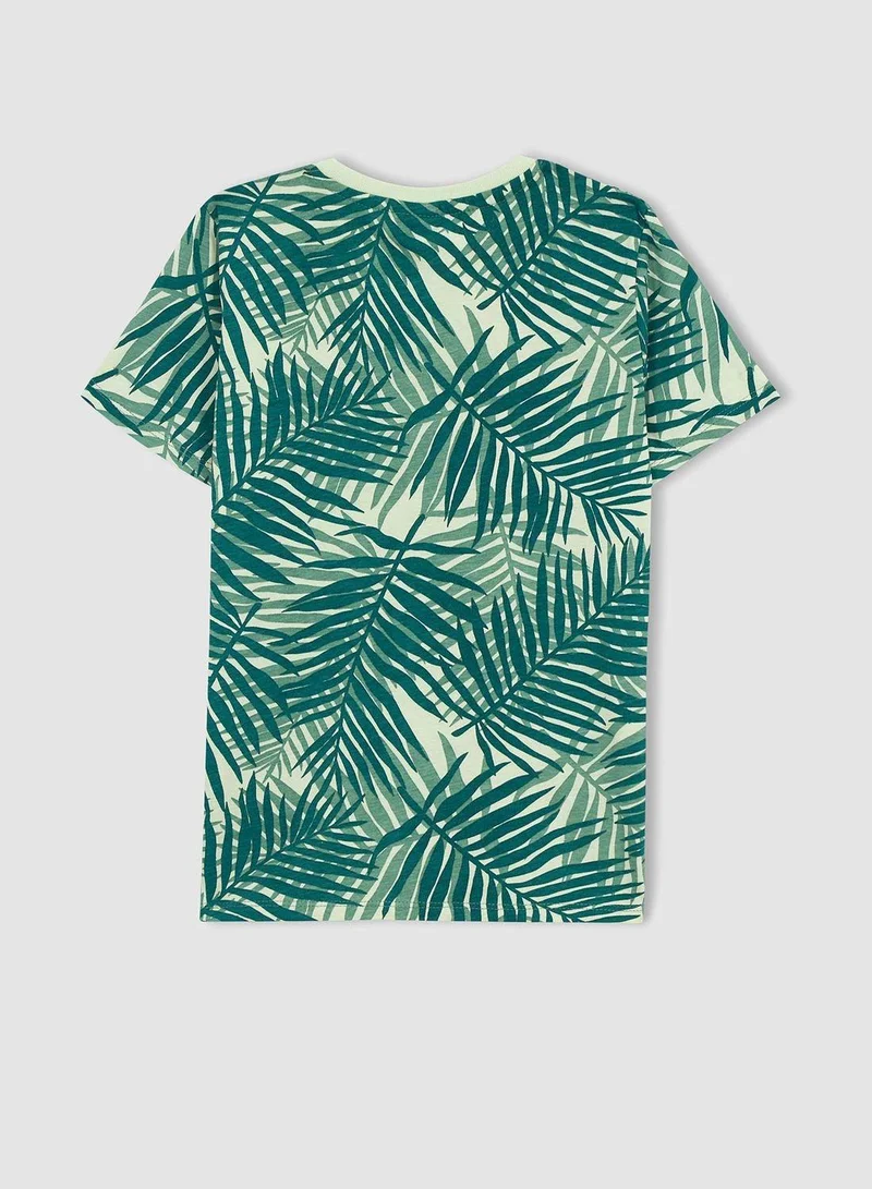DeFacto Kids Leaf Print T-Shirt And Shorts