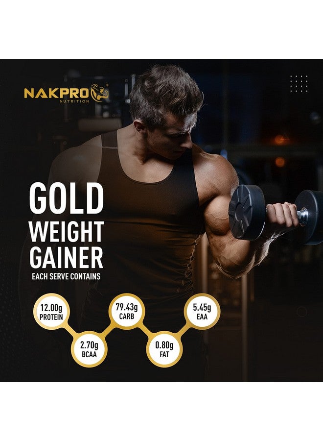NAKPRO GOLD WEIGHT GAINER | High Carbs & High Calorie | 13g Protein, 80g Carbs |Added Vitamins & Digestive Enzymes|Easy Mixing, Digesting Powder for Men & Women | 1 Kg Chocolate Flavour (10 Servings) - Image 4