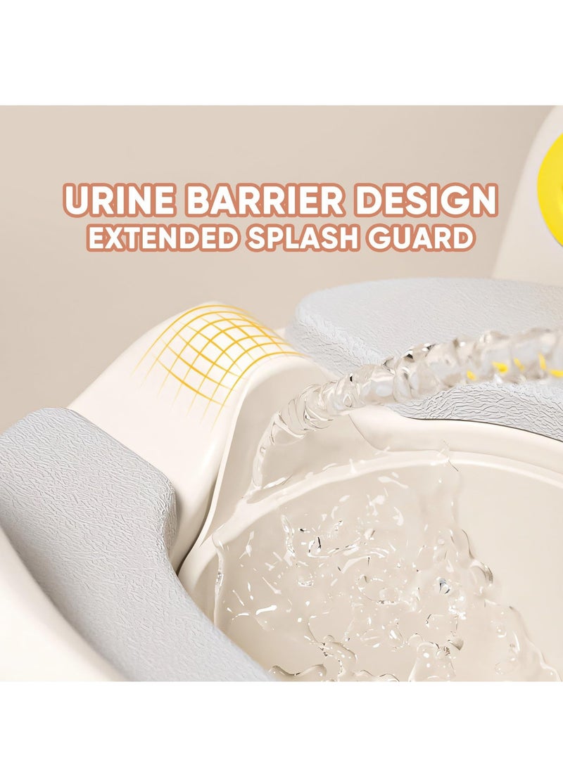 RAKAY Potty Training Seat, Toddler Potty Training Toilet with Step Stool Ladder for Kids Boys Girls, 3 in 1 Foldable Toilet Seat Potty Chair with Urinals, Splash Guard, Handles, Anti-Slip Pad,Grey - Image 3