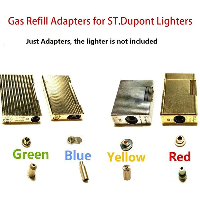 SMTHOME 4PCS Replacement Brass Gas Refill Adapter for S T Dupont Lighter Yellow/Red/Green/Blue Caps DIY Repair Part - Image 5