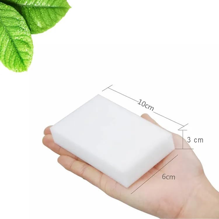 SILTOX Multi-Purpose White Cleaning Sponge | 10 x 6 x 3 cm | Powerful Dirt & Stain Remover for Kitchen, Bathroom, Walls, Shoes & More (80) - Image 2