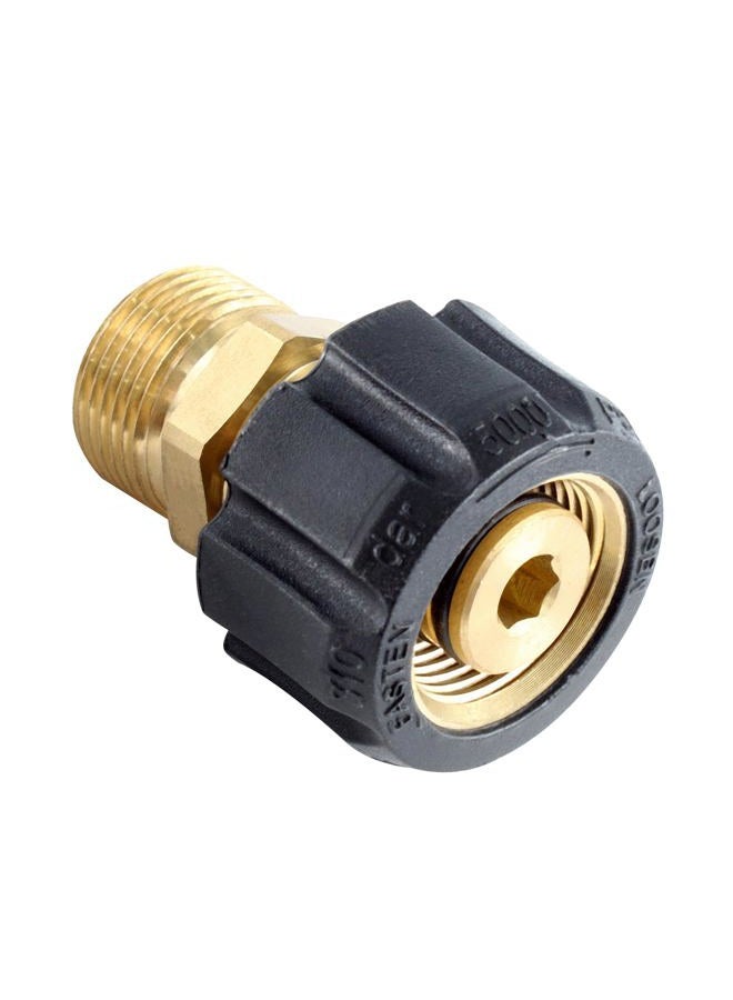 AUXBC Pressure Washer Adapter, M22 15mm Female Thread to M22 14mm Male Fitting, 5000 PSI Pressure Washer Hose Coupler Brass Quick Hose Connector - Image 1