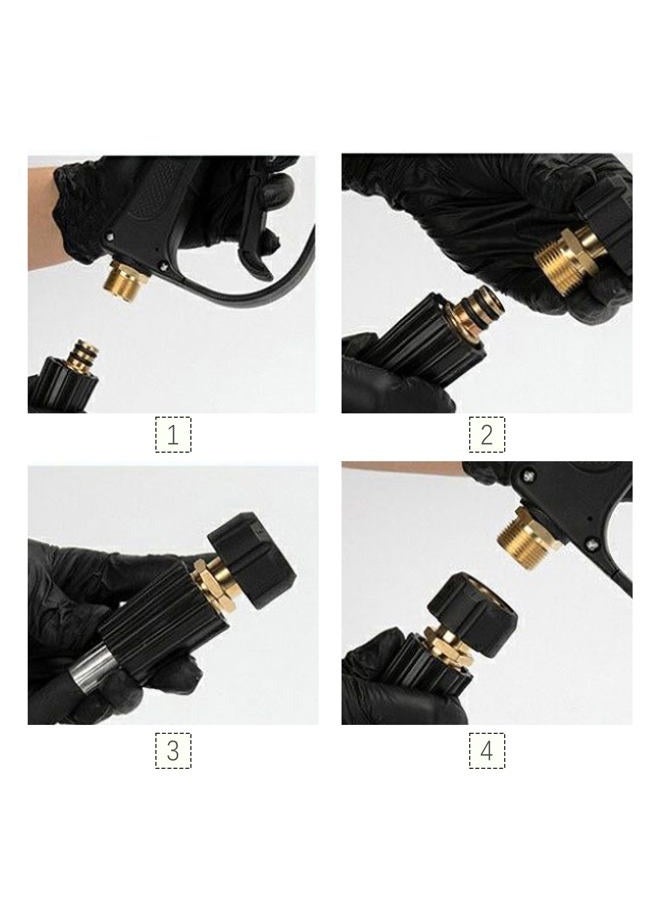 AUXBC Pressure Washer Adapter, M22 15mm Female Thread to M22 14mm Male Fitting, 5000 PSI Pressure Washer Hose Coupler Brass Quick Hose Connector - Image 4