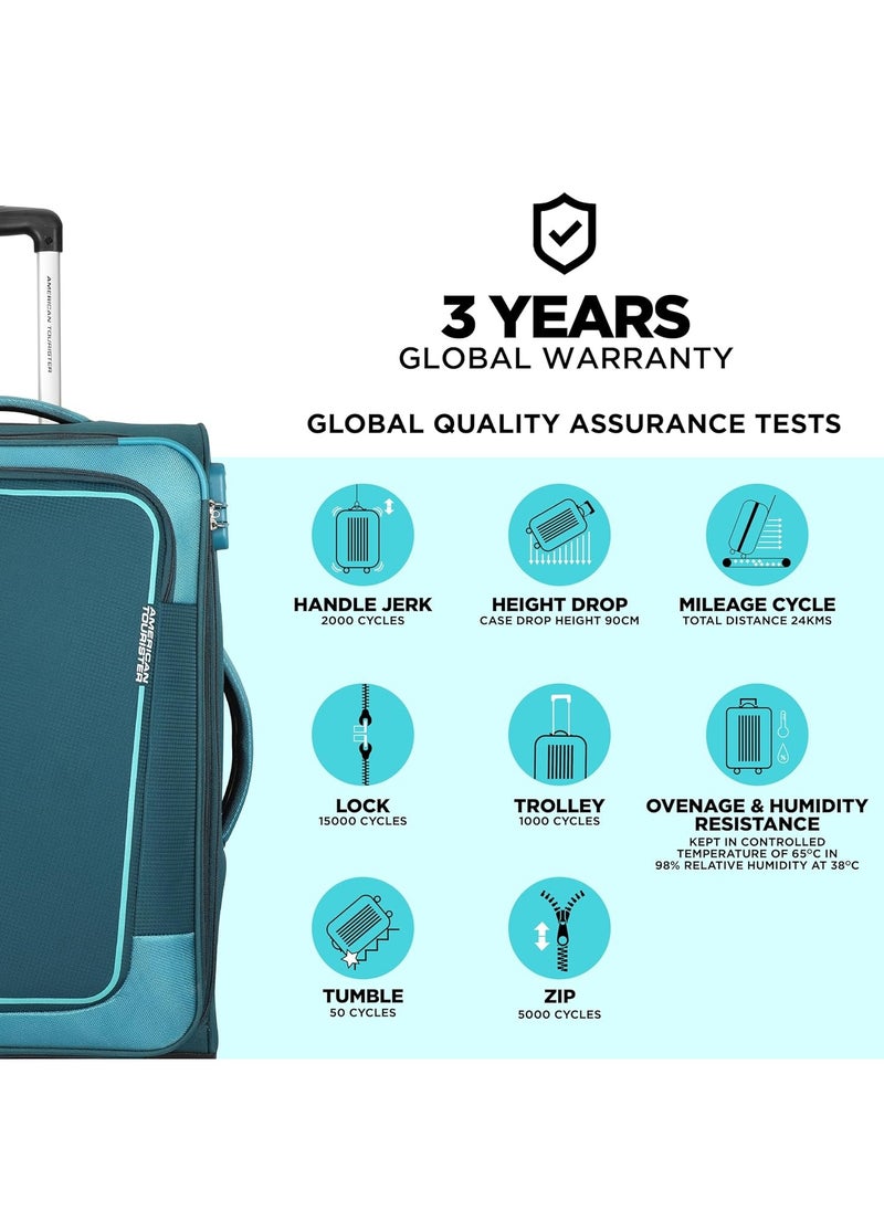 American Tourister ICOR (Large) 82cms|Carry On Trolley Bag for Travel|Wet Pocket| Expandable|Polyester Luggage|Combination Lock|4 Wheel Suitcase for Men & Women (Teal)|Light Weight & Durable - pzsku/ZC6E25311C82E32B107B4Z/45/_/1718207683/07b8323c-bce5-485d-a891-66b51f4b650b