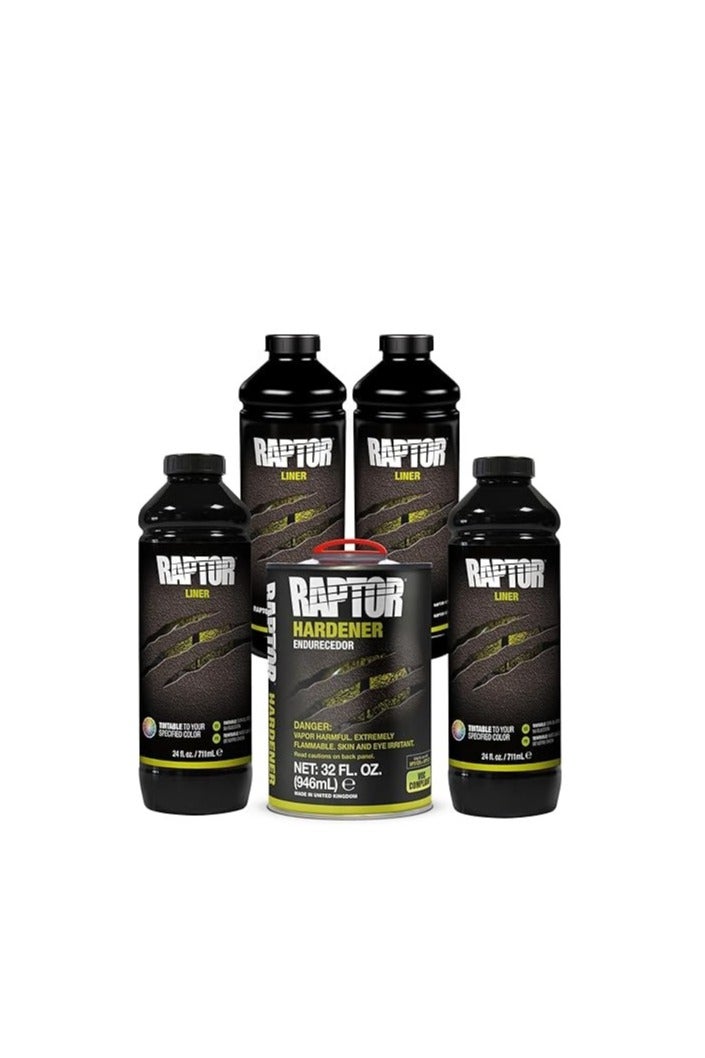 U-POl RAPTOR Black Bed Liner Kit – 2K Urethane, 4L, Heavy-Duty Waterproof & UV-Resistant Coating - Image 1