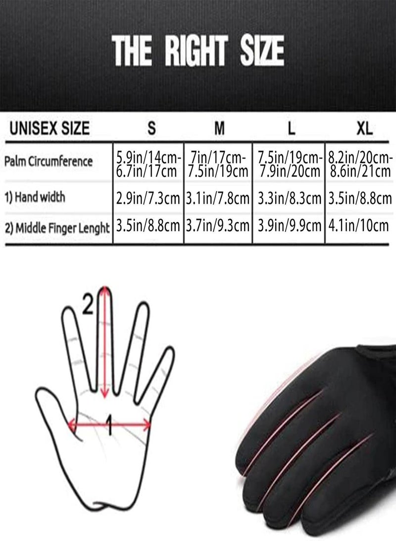 GGOOT Winter Gloves Men Thermal Gloves, Thermal Gloves, Women Anti-Slip Touch Screen Gloves for Running Walking Hiking Skiing Biking Sporting Black with Reflective Stripe - Image 4