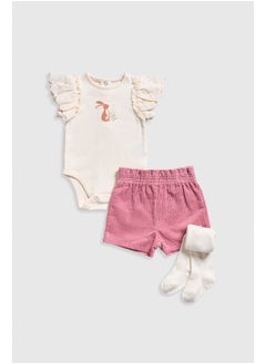 mothercare Cord Shorts, Bodysuit and Tights Set  - Image 1