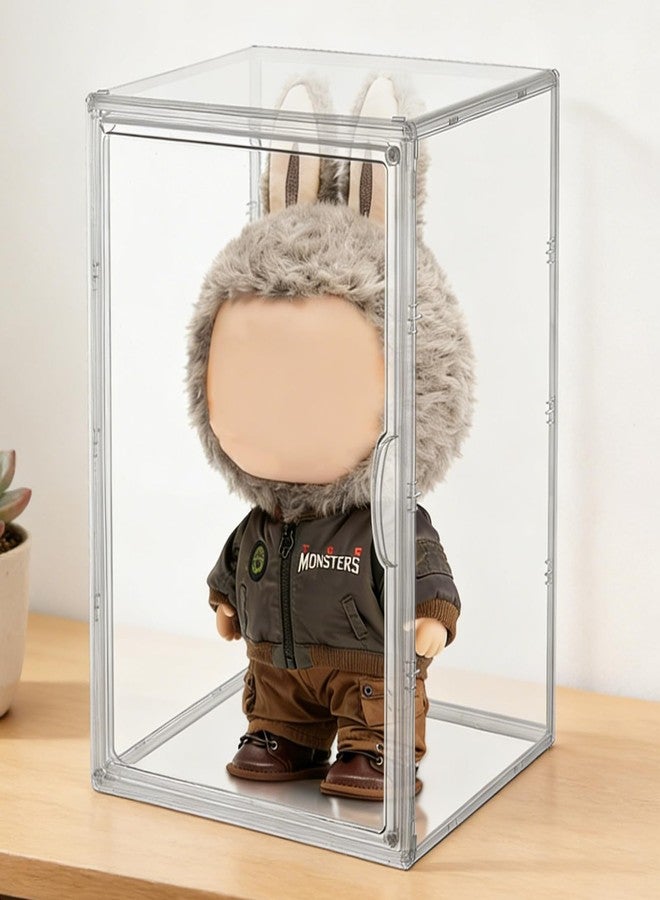 WAKCCIL Display Case Compatible with Labubu 15.75 inch Height POP MART Doll , Acrylic Clear Dustproof Shelf Box with Magnetic Door, Stackable Storage Cabinet for Plush Dolls Showcase - Image 3